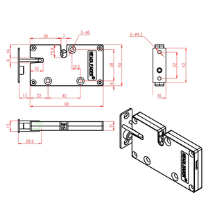Headleader hld9969 siêu mỏng chống trộm thông minh khóa điện tử Vân tay + mật khẩu + Chìa khóa động cơ điều khiển không thấm nước cho khối lượng nhỏ - Product Image 6