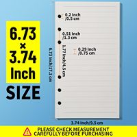 Myway 320PCS Neon Page Markers Planner A6 Lined Paper Refills Binder Planner Loose-leaf 6 ring Binder Paper for Journal