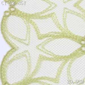 Popolare Pizzo Ricamato Floreale 20cm Verde Limone Rosa, Bordatura in Pizzo Ricamato per Lingerie Femminile e Cucito - Product Image 3