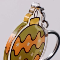 Porte-clés en acrylique sur le thème de Noël - Pendentif léger en forme de flocon de neige et de cloche pour un usage quotidien et comme cadeau