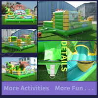 Château gonflable à thème dinosaure avec toboggan, qualité professionnelle, pour fêtes d'enfants en extérieur, location de château gonflable