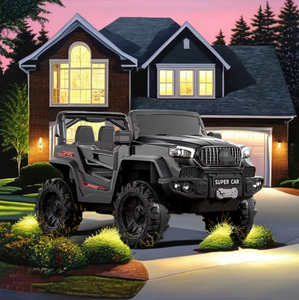 รถเด็กไฟฟ้าแบบชาร์จไฟได้พร้อมไฟ LED ของเล่นนั่งบนรถควบคุมระยะไกลสำหรับเด็กอายุ12ปีขึ้นไป - Product Image 3