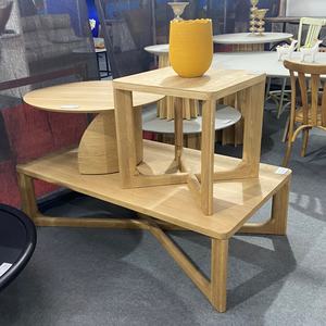 Tables basses rondes en bois massif de style pastoral, design nordique moderne, pour le salon, la maison - Product Image 5