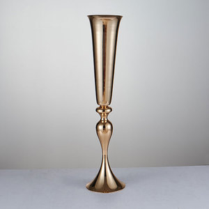 Shuuzuan — trompette, décoration pour événement, centre de Table de mariage, Vase en métal doré et argenté - Product Image 6