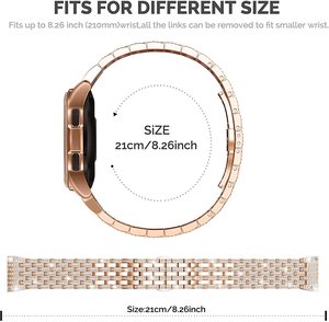 Bijoux en métal compatible avec <span class=keywords><strong>Galaxy</strong></span> pour <span class=keywords><strong>Samsung</strong></span> Watch <span class=keywords><strong>Active</strong></span> <span class=keywords><strong>2</strong></span> <span class=keywords><strong>40mm</strong></span> Gear <span class=keywords><strong>2</strong></span> Classic pour dames - Product Image 6