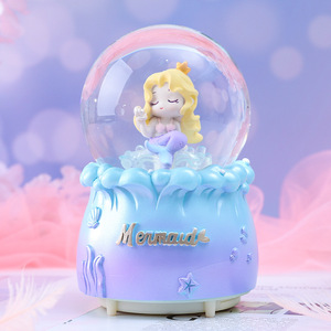 Caja de música con forma de bola de cristal de princesa sirena, estilo INS, creativa, con diseño de sirena del océano, regalo de cumpleaños para niñas. - Product Image 4