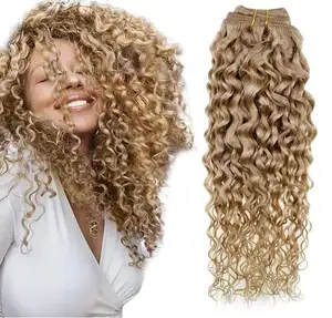 TopElles-extensiones de cabello humano 100% Remy, cabello virgen con ondas naturales, venta al por mayor, 27 #