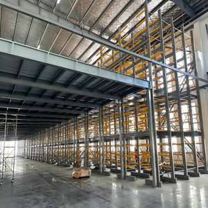 מדף קנטילבר עץ מחוזק פלדה לאחסון כבד, פלטפורמת לופט, מדף אחסון צינורות - Product Image 3