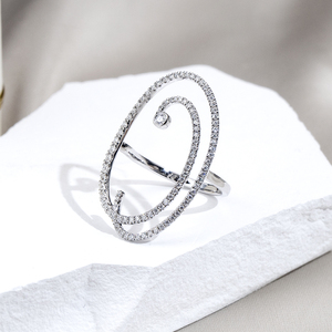 Anillo de Plata 925 con Moissanita Messi Jewelry MSR-1873, Anillo de Moda con Micro Pavé, Diseño Elegante para Fiesta - Product Image 3