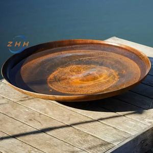 Bol d'<span class=keywords><strong>eau</strong></span> en acier Corten pour le jardin, <span class=keywords><strong>raccord</strong></span> extérieur en métal durable - Product Image 2