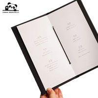 Housse de menu en papier enduit et carton duplex avec bande en caoutchouc en cuir, format lettre, avec lettrage doré durable pour restaurant