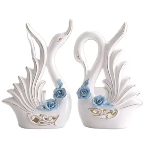 2022 Ceramic Swan Ornaments various designs Decoration Swan Statue for living room TV cabinet ornaments