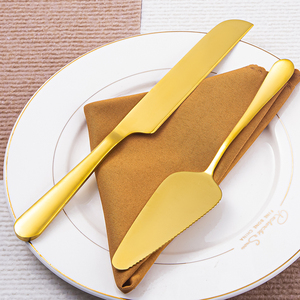 Juego de Cuchillos para Servir <span class=keywords><strong>Pastel</strong></span> de Boda Vintage Premium, Acero Inoxidable con Acabado Dorado para Cortar y Servir <span class=keywords><strong>Pastel</strong></span> - Product Image 3
