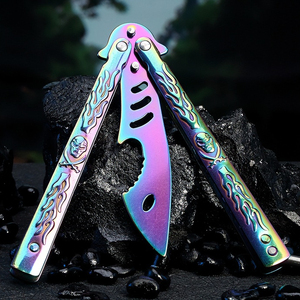 Cuchillo Plegable de Práctica Estilo Mariposa, Sin Filo, Portátil, Tipo Bolígrafo, Seguro y Duradero, Juguete para Entrenamiento - Product Image 5