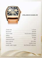 Reloj Inteligente AW73 Personalizado para Hombre y Mujer, Correa de Cuero, Caja de Aleación, Pantalla de 1.77 Pulgadas para Llamadas, Resistente al Agua IP67