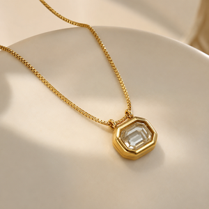 Geometric Crystal Pendant Necklace for Women and Men Minimalist Everyday Fashion Jewelry - Product Image 2