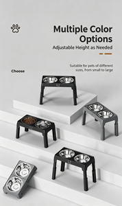 High Quality Adjustable Height Raised Dog Bowls <strong>Set</strong> with Stainless Steel Food Water Bowls Foldable Pet Feeder Pet Dog Bowl - Product Image 6