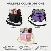 Sac isotherme en cuir pour bouteille d'eau, sac fourre-tout multi-compartiments, bandoulière réglable pour les voyages modernes et minimalistes