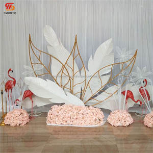 Suave Venta caliente forma de pluma boda Metal telón de fondo boda escenario fiesta Decoración - Product Image 3