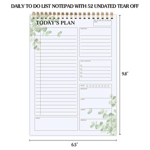 To Do List <b>Notepad</b> <b>A5</b> Leather Hardcover Thermal Binding Custom Logo 80 Sheets Gift Organizer Planner - Product Image 2
