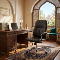 Échantillon Gratuit Émirats Arabes Unis - Chaise de Bureau en Cuir la Plus Populaire avec Base Métallique, Capacité 120kg, Chaise de Direction, Mobilier de Bureau, Kursi Kantor