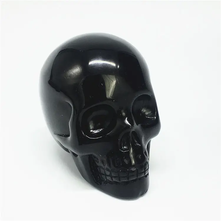 Wholesale High Quality 3 inch Natural Black Obsidian Carve Skulls Small Crystal Skulls