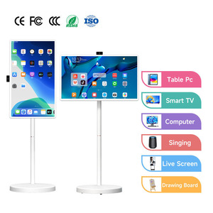 32 Inch White LED Android Smart <b>TV</b> 8MP Camera 8GB 128GB CPU Built-In Battery Touch Screen 27 Inches Mobile Monitor Cabinet - Product Image 1