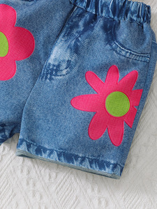 Jeans de Verano con Estampado Floral para Mujer, Nuevos, Holgados, Versátiles, en Azul Claro - Product Image 6