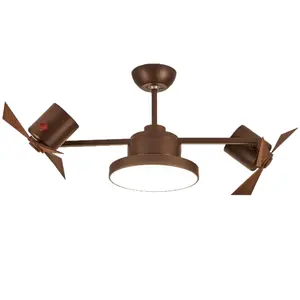 High quality hand craft nature wood blades double Paddle Ceiling Fan without Light