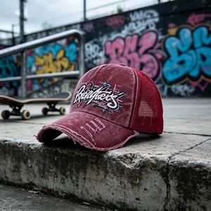 Gorras de Golf de 5 Paneles con Parche de Goma Personalizado, Gorras Trucker Premium Bordadas con Cuerda, Gorras Snapback de Poliéster Impermeables para Hombre - Product Image 3