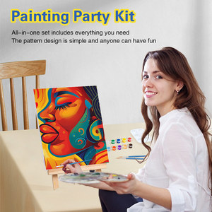 Kit di <span class=keywords><strong>Pittura</strong></span> e Degustazione con 2 Tele Pre-Dipinte per Adulti, Set per Feste di <span class=keywords><strong>Pittura</strong></span> - Product Image 2