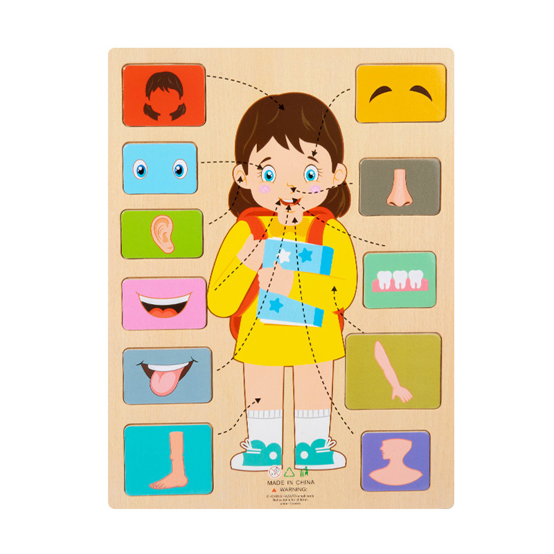 Puzzle des traits du visage d'une fille