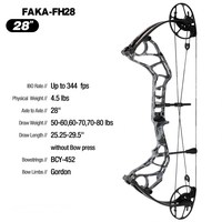 Arco Compuesto Nuevo FAKA FH28 de Aleación de Aluminio CNC - Apto para Caza de 50-80 Libras. 75% Menos Esfuerzo - Distancia de Tracción de 25-30 Pulgadas
