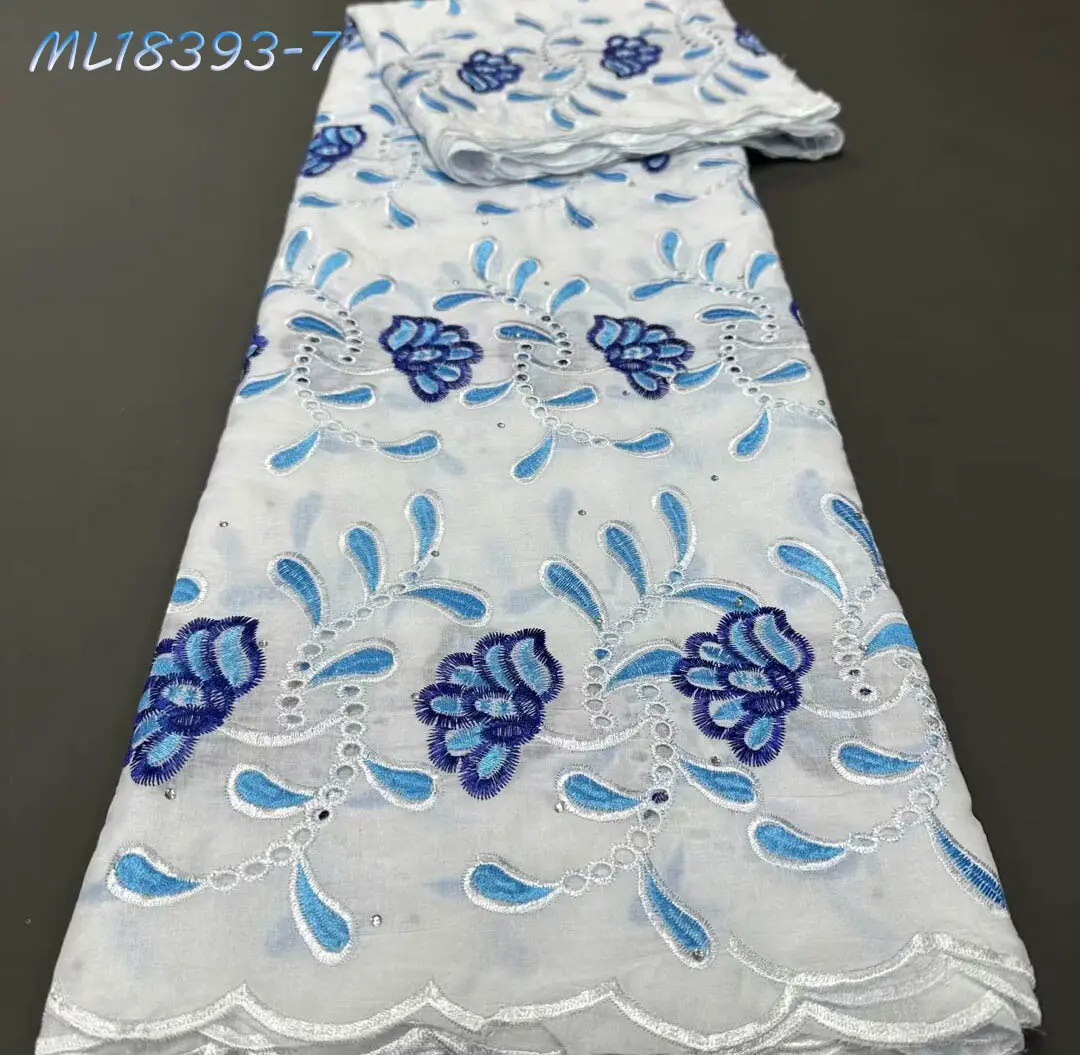2024 hot new products fabric cotton voile organic embroidery swiss african 100% coton heavy lace