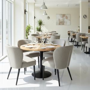 Silla de Restaurante Tapizada Contemporánea en Tela Gris Claro Sin Brazos para <span class=keywords><strong>Bistro</strong></span> y Bar - Product Image 5