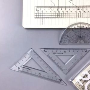 Ensemble de règles arithmétiques en plastique de 20 cm, 4 pièces, outil mathématique pour étudiants, pour le dessin et la mesure en géométrie - Product Image 5