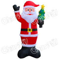 2025 décoration gonflable de vacances éclairée père noël gonflable avec des lumières multicolores exploser décor extérieur pour la cour