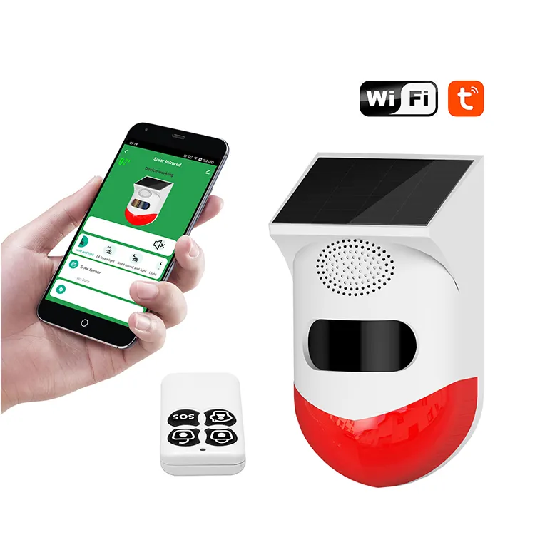 Tuya WiFi PIR Siren Outdoor Waterproof Solar Infrared Wireless Detector for Home Burglar GSM Security Alarm System
