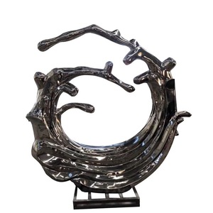 Escultura de Acero Inoxidable Jiahua, Arte Metálico Abstracto Contemporáneo para Decoración de Jardín Exterior, Duradero - Product Image 2