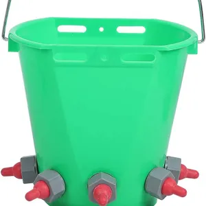 Cow Feeder Bucket Livestock Multiple Nipples 8L High Capacity Lamb Milk Feed Bucket for Cattle Sheep