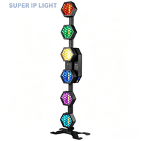 Lumière LED hexagonale vintage à 6 têtes RGBW DMX512, lumière de scène rétro pour mariage, discothèque, concert