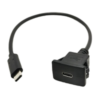 Câble d'extension blindé étanche USB 3.0 Type-C mâle-femelle, charge rapide 3A, connecteur à montage sur panneau pour ordinateur, caméra, imprimante