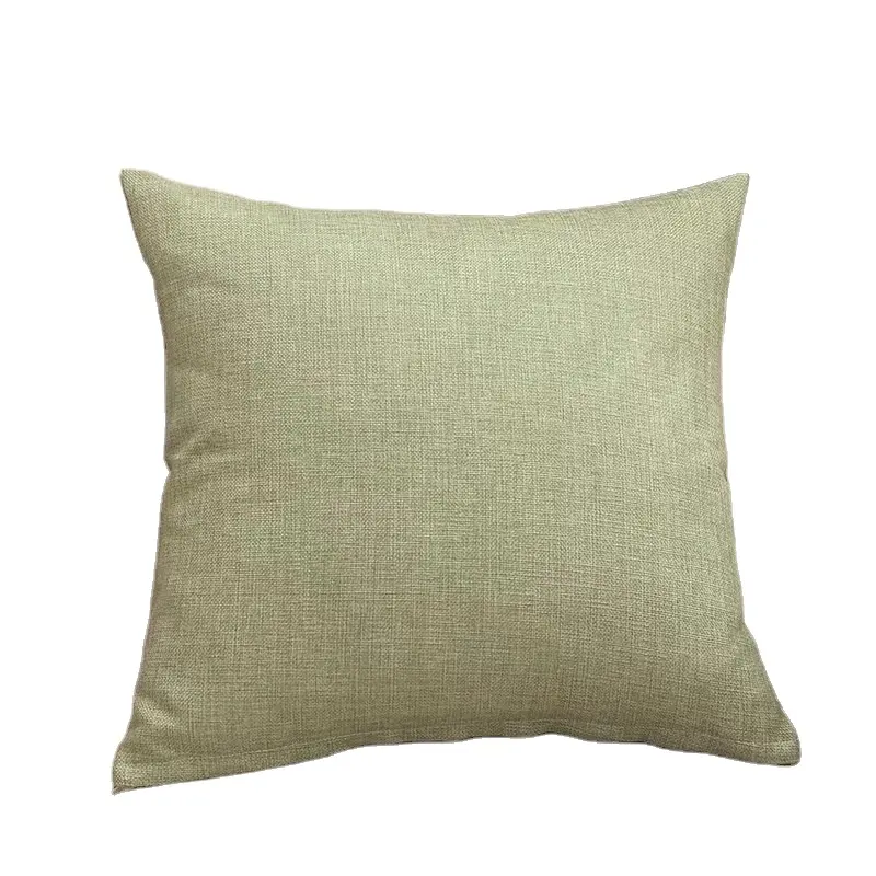 Baimai Solid Color Flax Pillow Cover Square Cushion Home Sofa Cheap Linen Pillowcase for Home Hotel