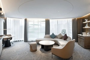 5 Star Hotel Lobby Furniture <b>Set</b> Luxury Reception <b>Desk</b> Guest Seating Area and Coffee Tables Modern Design - Product Image 2