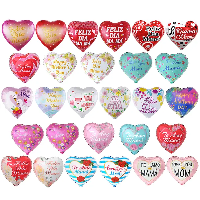18 Zoll Folien ballons für glückliche Muttertag dekoration Ich liebe dich MOM Englisch Spanisch te amo feliz dia mama Herzform Globos