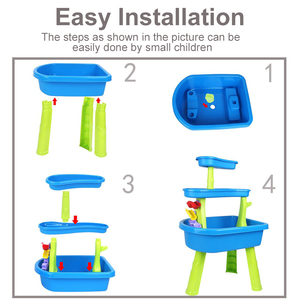Offre Spéciale Été : Table de Plage DIY 33 Pièces pour Jeux Aquatiques, <span class=keywords><strong>Bac</strong></span> à <span class=keywords><strong>Sable</strong></span> en Plastique, Jouets de Plage pour Enfants - Product Image 3