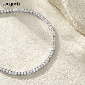 Collar <span class=keywords><strong>de</strong></span> Tenis Souljewel con Moissanita, Color D, VVS, Plata <span class=keywords><strong>de</strong></span> Ley S925, Cadena <span class=keywords><strong>de</strong></span> Diamantes, Joyería <span class=keywords><strong>de</strong></span> Lujo para Mujeres y Hombres - Product Image 4