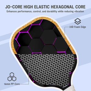 Ensemble de raquettes de <span class=keywords><strong>pickleball</strong></span> en fibre de verre approuvé par l'USAPA, surface en fibre de carbone, 2 raquettes, 4 balles, 1 sac - Noyau en nid d'abeille pour l'entraînement - Product Image 3