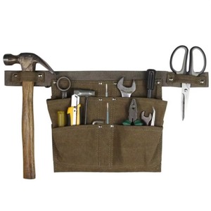 Free sample Canvas Waist Tool Apron <b>Gardening</b> Tools <b>Belt</b> Bags Garden Tool Apron Organizer With 6 Pockets,2 Hammer - Product Image 1