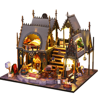Casa de Madera Gótica Mágica para Libros, Rompecabezas 3D DIY, Modelo para Armar a Mano, Decoración para el Hogar, Regalo Artesanal